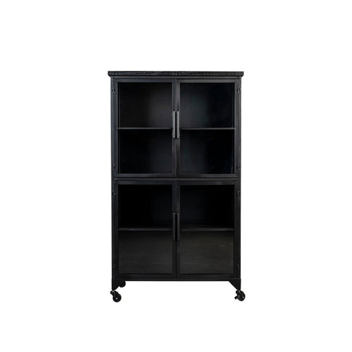 Opbergkast Ferre L Fir veneer, Metaal Zwart 76x35 cm-Opbergkasten-Creating Home