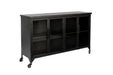 Opbergkast Ferre Low Fir veneer, Metaal Zwart 120x35 cm-Opbergkasten-Creating Home