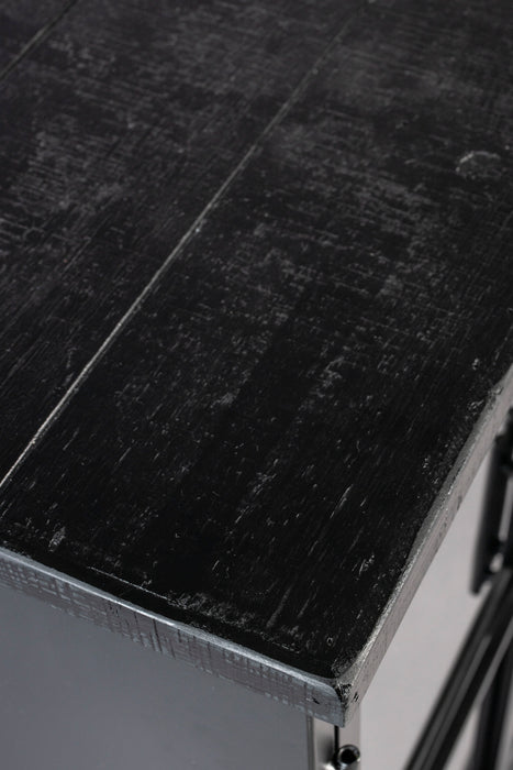 Opbergkast Ferre Low Fir veneer, Metaal Zwart 120x35 cm-Opbergkasten-Creating Home