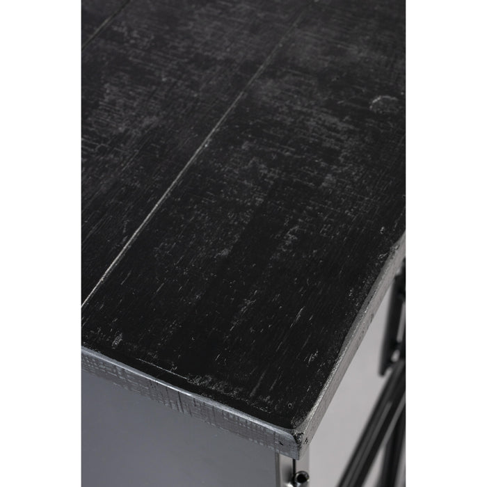 Opbergkast Ferre Low Fir veneer, Metaal Zwart 120x35 cm-Opbergkasten-Creating Home