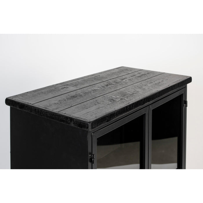 Opbergkast Ferre M Fir veneer, Metaal Zwart 35x65 cm
