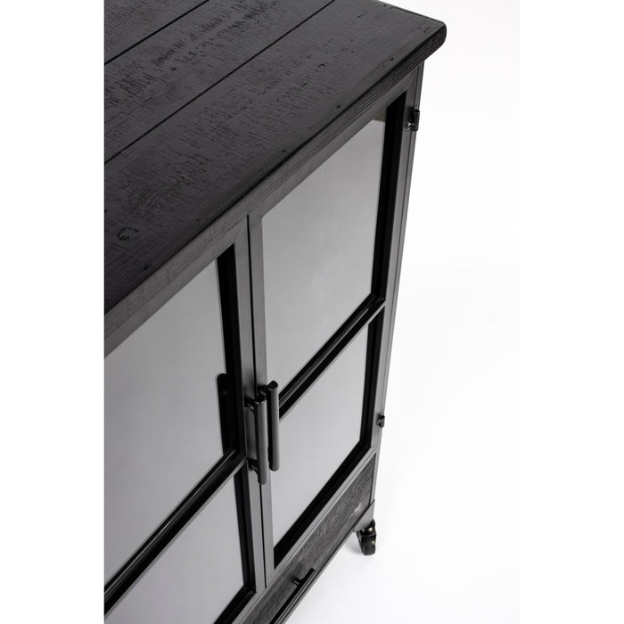 Opbergkast Ferre M Fir veneer, Metaal Zwart 35x65 cm