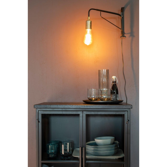 Opbergkast Ferre M Fir veneer, Metaal Zwart 35x65 cm