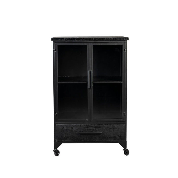 Opbergkast Ferre M Fir veneer, Metaal Zwart 35x65 cm-Opbergkasten-Creating Home