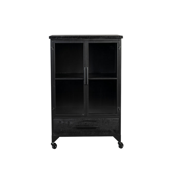 Opbergkast Ferre M Fir veneer, Metaal Zwart 35x65 cm-Opbergkasten-Creating Home