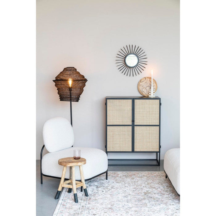 Opbergkast Guuji Low 2do MDF, Metaal Zwart 80x38 cm-Opbergkasten-Creating Home