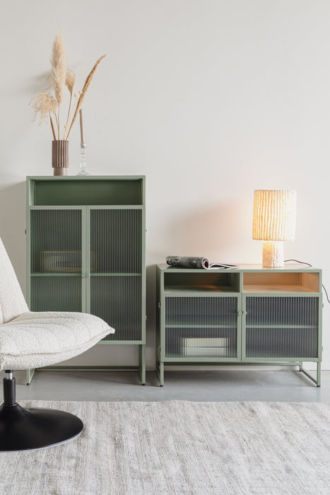 Opbergkast Herbe Medium MDF, Metaal Groen 38x80 cm-Opbergkasten-Creating Home
