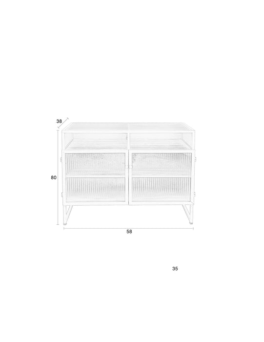 Opbergkast Herbe Medium MDF, Metaal Groen 38x80 cm-Opbergkasten-Creating Home