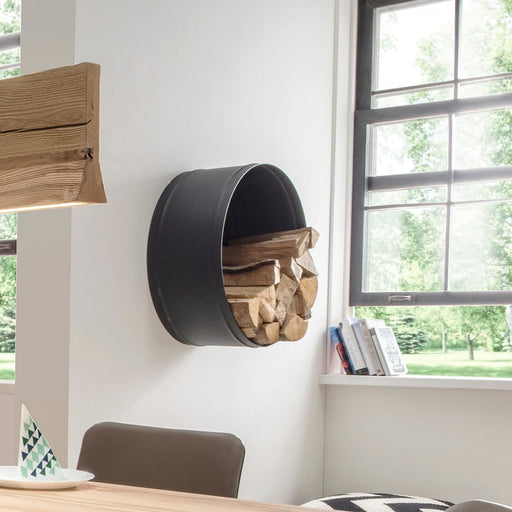 Opbergkast Houtopslag BANSHEE Staal Zwart 60x33x60cm Spinder-Opbergkasten-Spinder