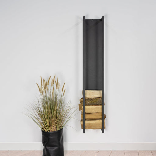 Opbergkast Houtopslag CUBIC Staal Zwart 30x24x167cm Spinder-Opbergkasten-Spinder
