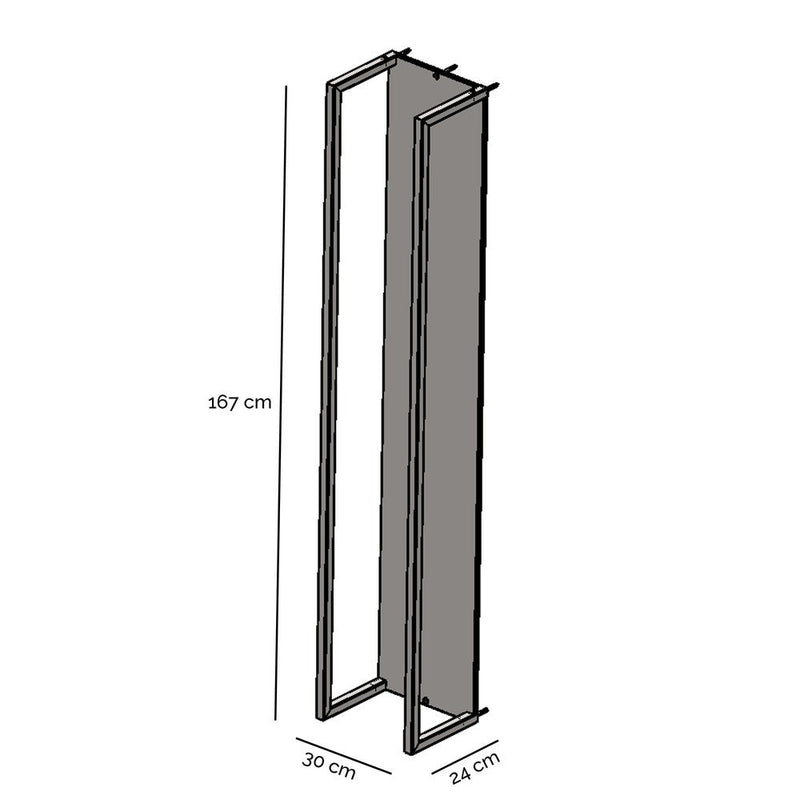 Opbergkast Houtopslag CUBIC Staal Zwart 30x24x167cm Spinder-Opbergkasten-Spinder