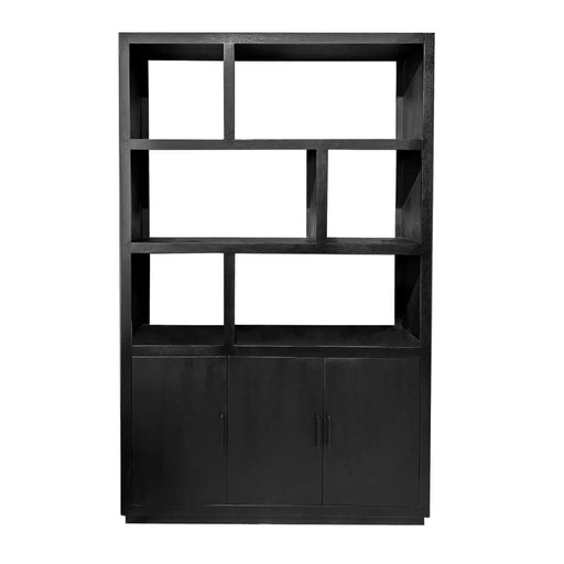 Opbergkast Jaxx Mangohout Zwart 145x50x230 cm-Opbergkasten-Livingfurn