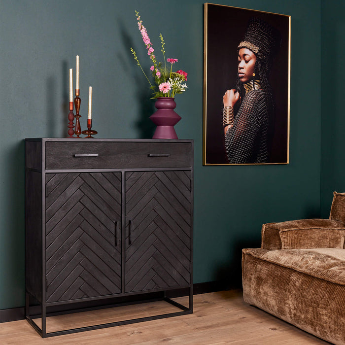 Opbergkast Kabinet kast New York Mangohout en staal 100 cm-Opbergkasten-Starfurn