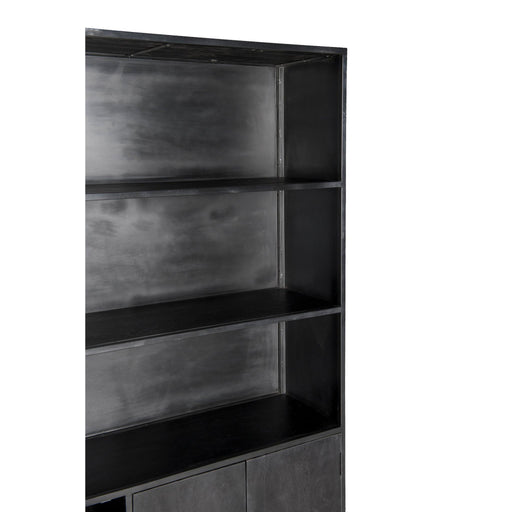 Opbergkast Kala Mangohout Zwart 120x40x200 cm-Opbergkasten-Livingfurn