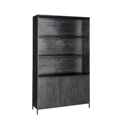 Opbergkast Kala Mangohout Zwart 120x40x200 cm-Opbergkasten-Livingfurn