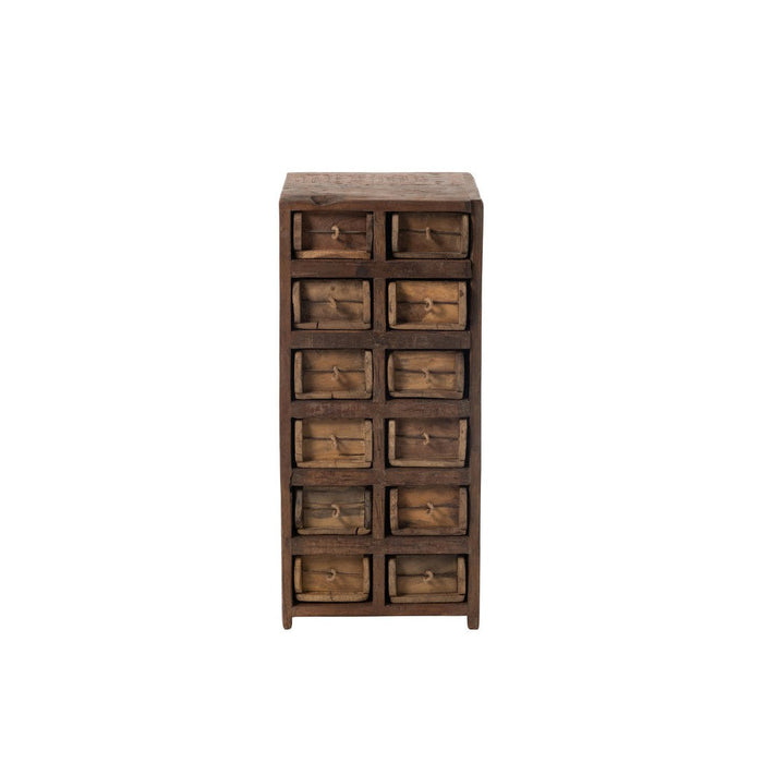 Opbergkast Kast Brut Gerecycled Hout Bruin 38x34x82 cm-Opbergkasten-J-Line
