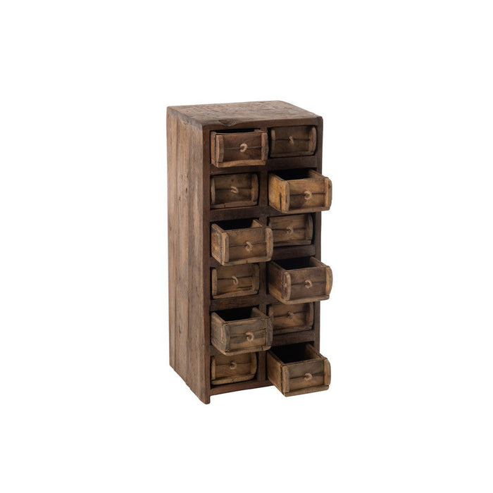 Opbergkast Kast Brut Gerecycled Hout Bruin 38x34x82 cm-Opbergkasten-J-Line