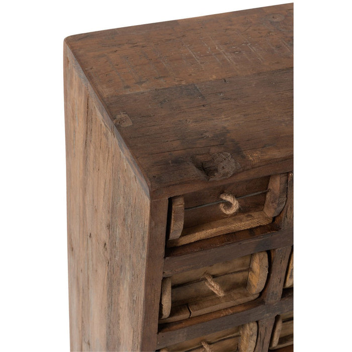 Opbergkast Kast Brut Gerecycled Hout Bruin 38x34x82 cm-Opbergkasten-J-Line