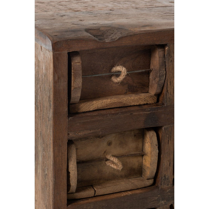 Opbergkast Kast Brut Gerecycled Hout Bruin 38x34x82 cm-Opbergkasten-J-Line