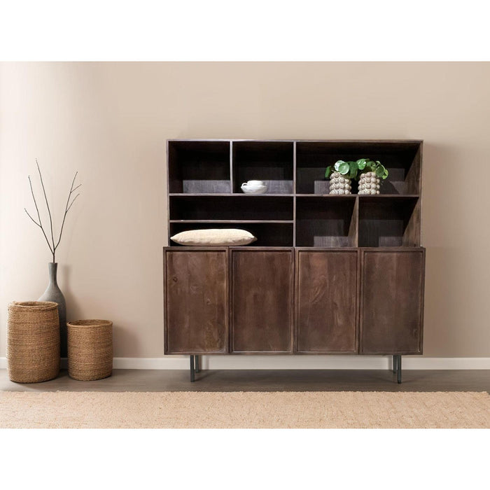 Opbergkast Kast Elan Mangohout Bruin 45x180x172 cm-Opbergkasten-Livingfurn
