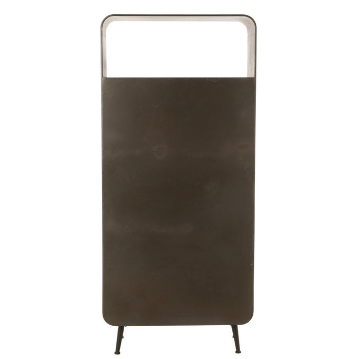 Opbergkast Kast Hoog Lades Fir Hout, Metaal Naturel 80x35x180 cm-Opbergkasten-J-Line
