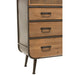 Opbergkast Kast Hoog Lades Fir Hout, Metaal Naturel 80x35x180 cm-Opbergkasten-J-Line