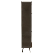 Opbergkast Kast Hoog Lades Fir Hout, Metaal Naturel 80x35x180 cm-Opbergkasten-J-Line
