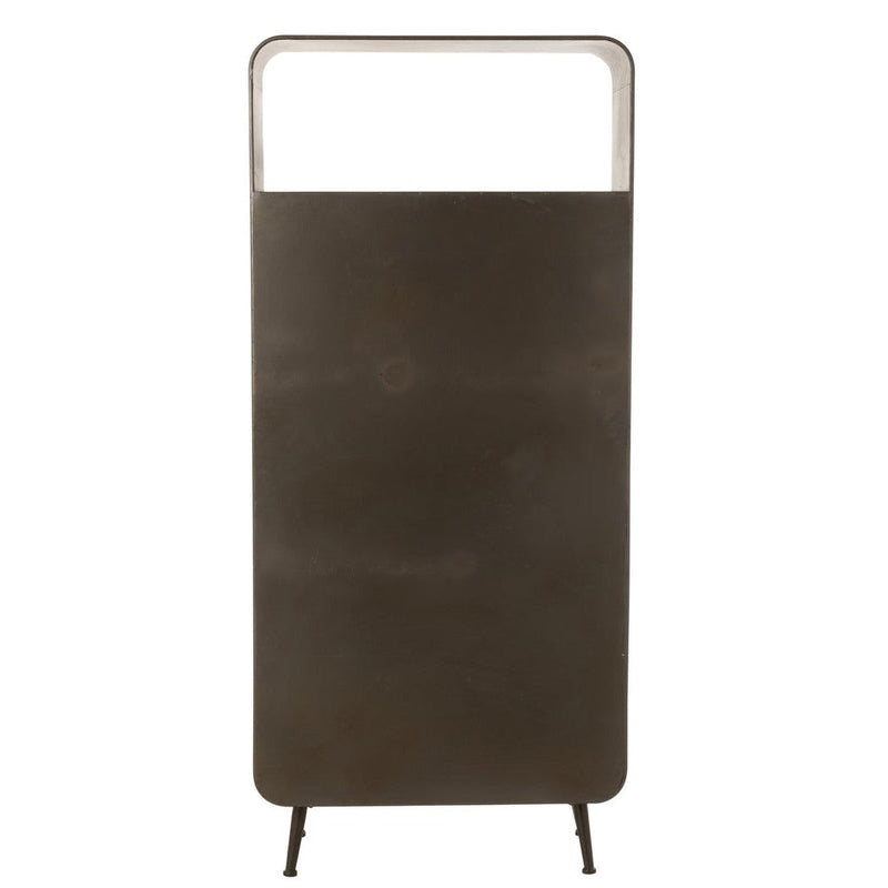 Opbergkast Kast Hoog Lades Fir Hout, Metaal Naturel 80x35x180 cm-Opbergkasten-J-Line