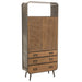 Opbergkast Kast Hoog Lades Fir Hout, Metaal Naturel 80x35x180 cm-Opbergkasten-J-Line
