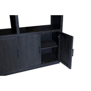 Opbergkast Kast Jaxx Mangohout Zwart 145x50x230 cm-Opbergkasten-Livingfurn