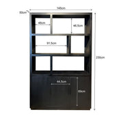 Opbergkast Kast Jaxx Mangohout Zwart 145x50x230 cm-Opbergkasten-Livingfurn