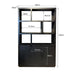 Opbergkast Kast Jaxx Mangohout Zwart 145x50x230 cm-Opbergkasten-Livingfurn
