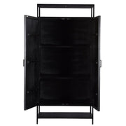 Opbergkast Kast Kala Mangohout Zwart 100x40x210 cm-Opbergkasten-Livingfurn