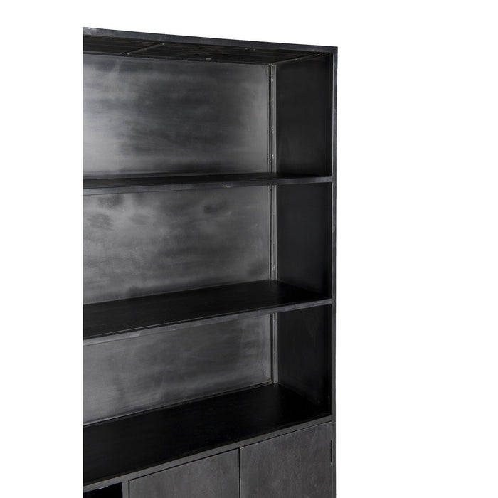 Opbergkast Kast Kala Mangohout Zwart 120x40x200 cm-Opbergkasten-Livingfurn