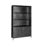 Opbergkast Kast Kala Mangohout Zwart 120x40x200 cm-Opbergkasten-Livingfurn