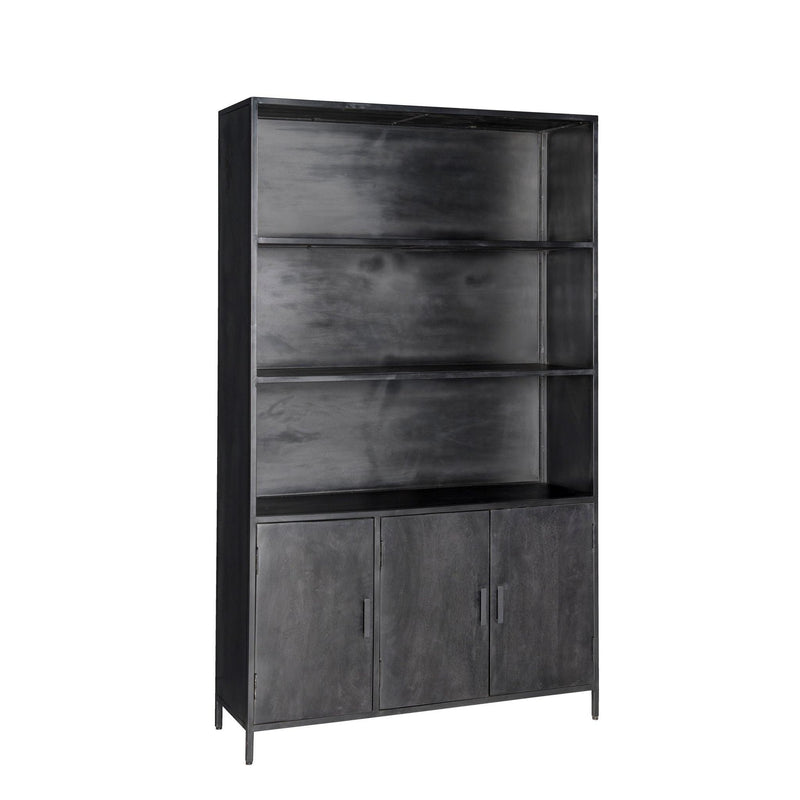 Opbergkast Kast Kala Mangohout Zwart 120x40x200 cm-Opbergkasten-Livingfurn