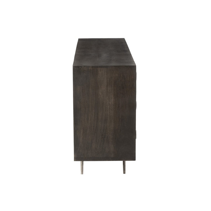 Opbergkast Kast Laag Etnisch ijzer, MDF, Mango Hout Bruin-Opbergkasten-J-Line