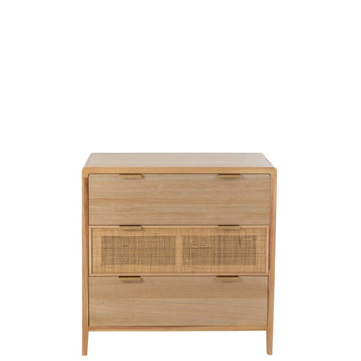 Opbergkast Kast Lades Paulownia MDF, Rotan, Paulownia Hout Beige-Opbergkasten-J-Line