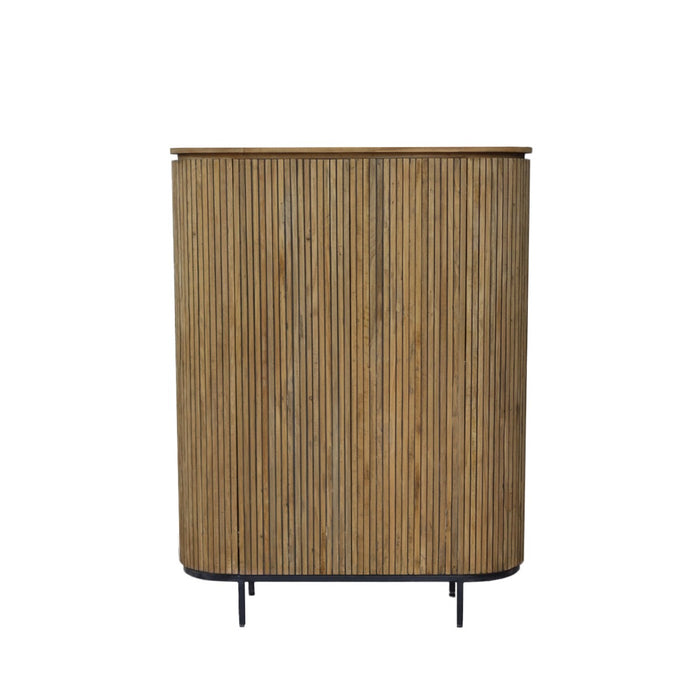 Opbergkast Kast Lausanne Teakhout Naturel hout 43x115x151 cm-Opbergkasten-Livingfurn
