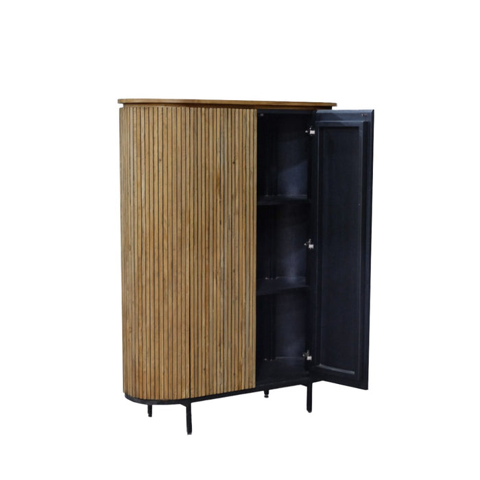 Opbergkast Kast Lausanne Teakhout Naturel hout 43x115x151 cm-Opbergkasten-Livingfurn