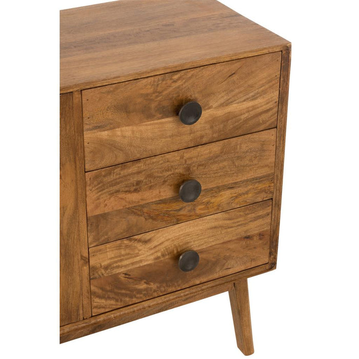 Opbergkast Kast Lora MDF, Mango Hout, ijzer Bruin 145x40x80 cm-Opbergkasten-J-Line