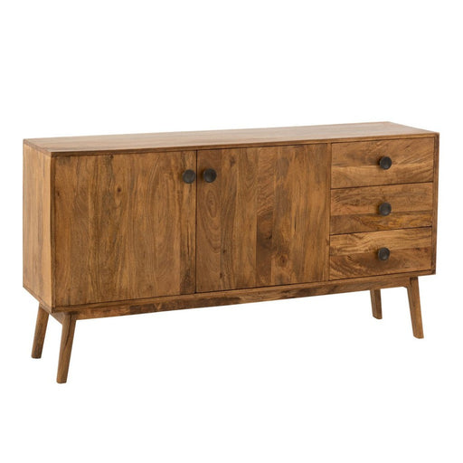 Opbergkast Kast Lora MDF, Mango Hout, ijzer Bruin 145x40x80 cm-Opbergkasten-J-Line