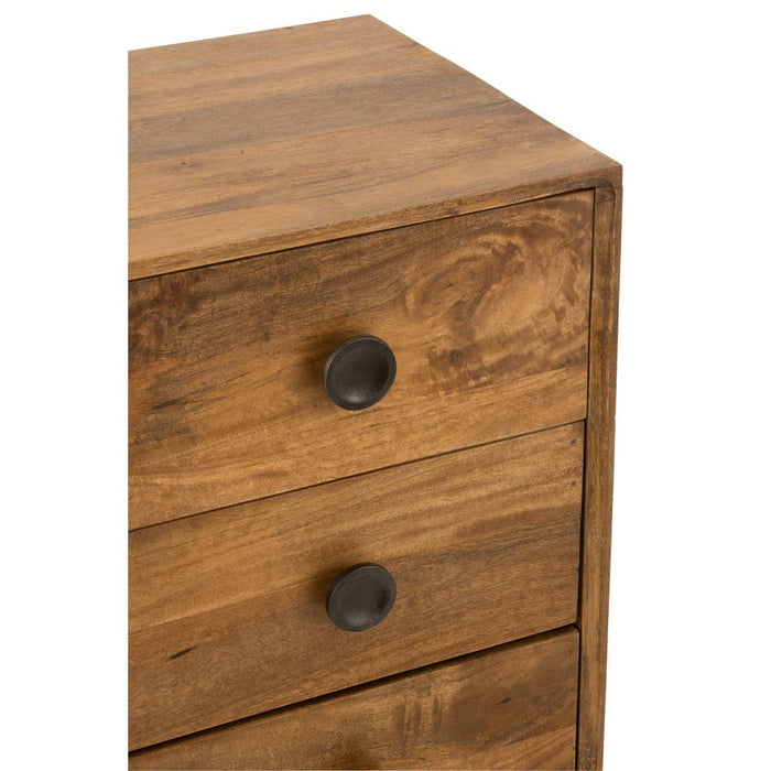 Opbergkast Kast Lora Mango Hout, ijzer, MDF Bruin 40x40x88 cm-Opbergkasten-J-Line