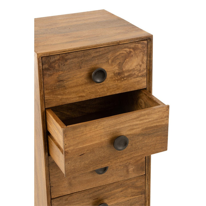 Opbergkast Kast Lora Mango Hout, ijzer, MDF Bruin 40x40x88 cm-Opbergkasten-J-Line