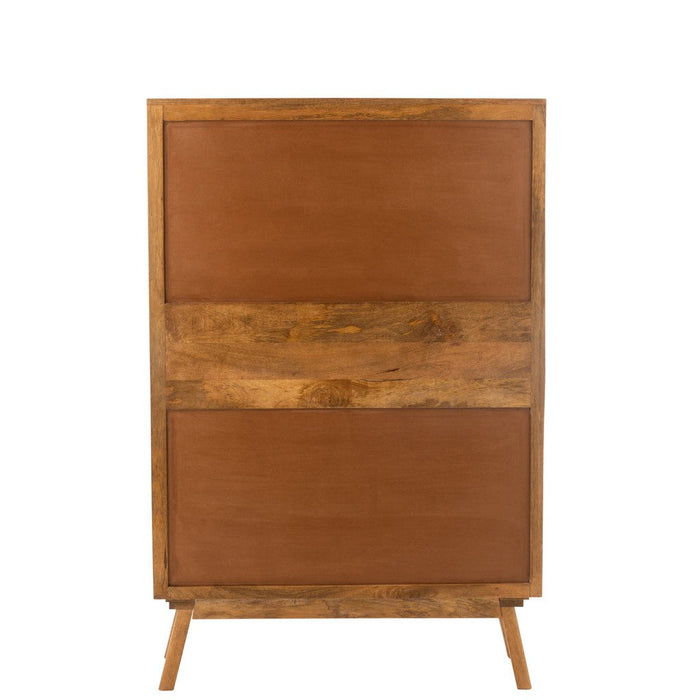 Opbergkast Kast Lora ijzer, MDF, Mango Hout Bruin 104x40x158 cm-Opbergkasten-J-Line