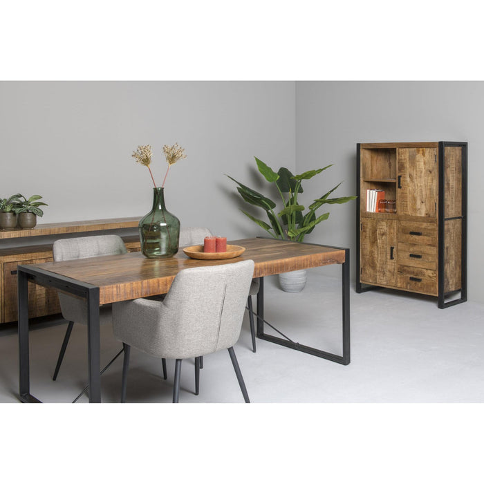 Opbergkast Kast Nairobi Mangohout Naturel hout 100x43x150 cm-Opbergkasten-Livingfurn