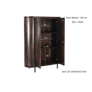 Opbergkast Kast Noor Mangohout Bruin 115x43x151 cm-Opbergkasten-Livingfurn