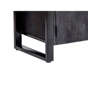 Opbergkast Kast Norris Mangohout Zwart 110x43x180 cm-Opbergkasten-Livingfurn