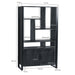 Opbergkast Kast Norris Mangohout Zwart 110x43x180 cm-Opbergkasten-Livingfurn