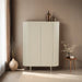 Opbergkast Kast Patou Mangohout Beige 43x115x151 cm-Opbergkasten-Livingfurn